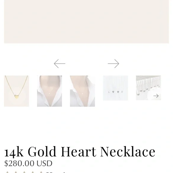 14k Gold Heart Necklace - Picture 9 of 12